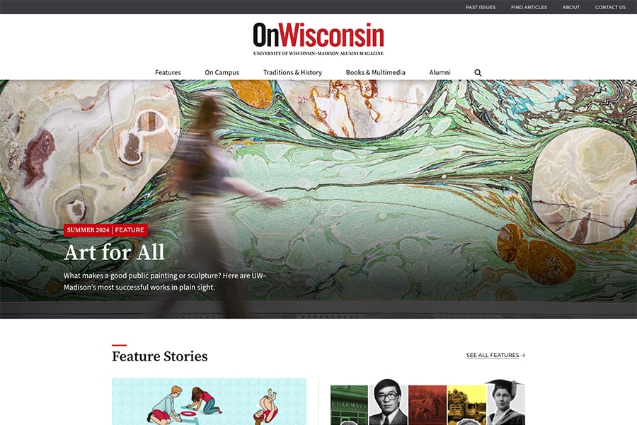 Homepage of On Wisconsin magazine.