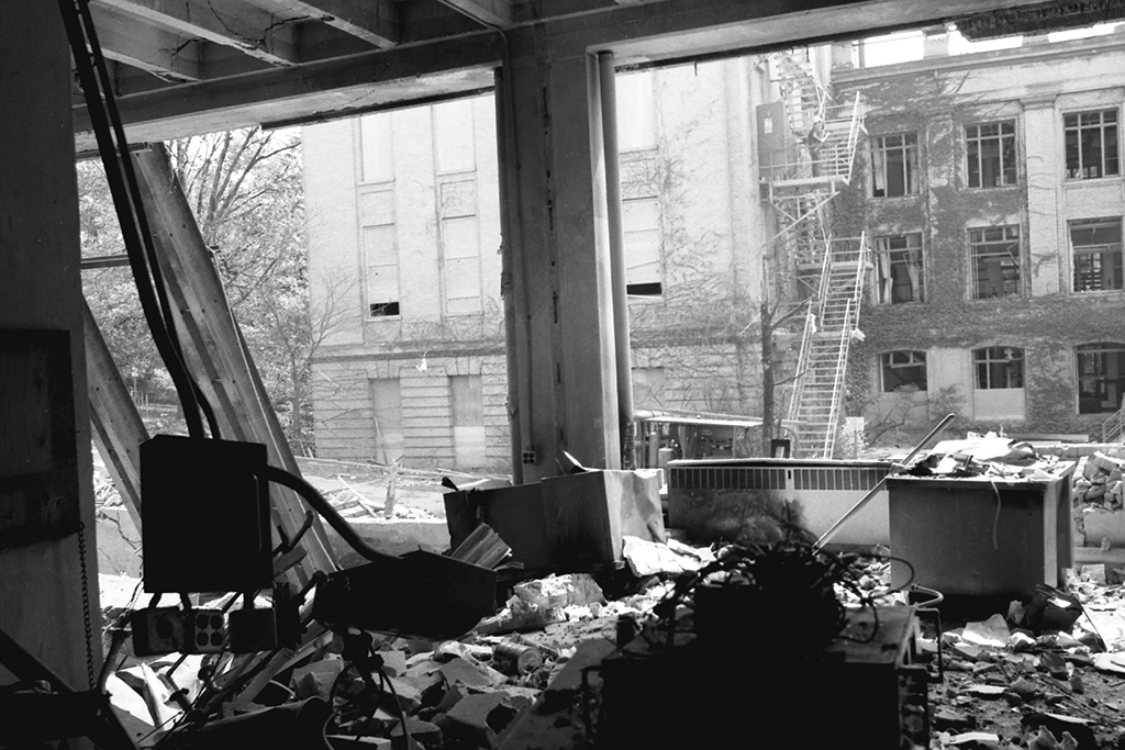 The remnants of Sterling Hall after the bombing.